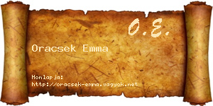 Oracsek Emma névjegykártya